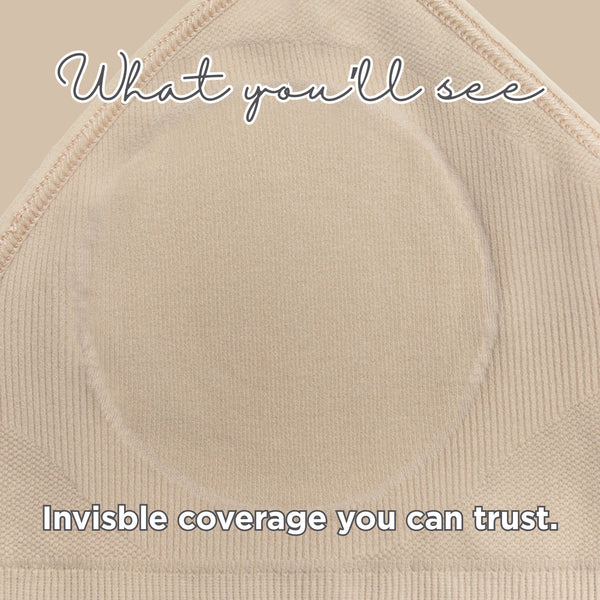 Bralette showing how to hide nipples in bra with concealing petal nipple cover - seamless invisible coverage without bulk