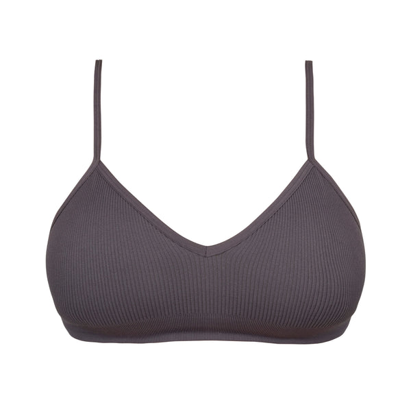 Womens Grey Racerback Bralette - Elli