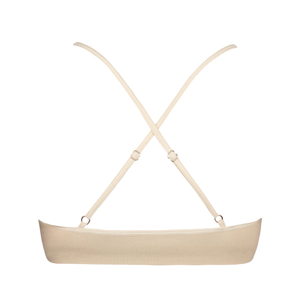 size medium, nude color, racerback bralette - back side
