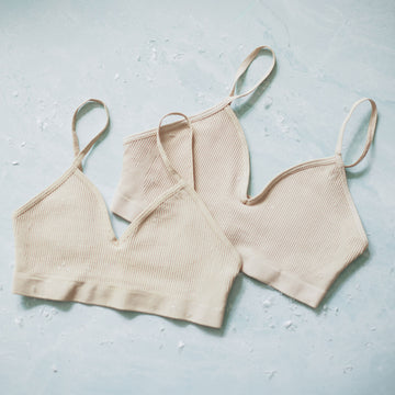 two beige bralettes - how to wash bralettes