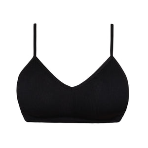 Black Elli Bralette sleek wireless bra with concealing petals for complete nipple coverage