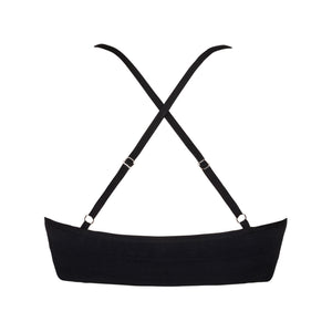 Racerback view of Black Elli Bralette wireless bra designed to hide nipples without padding