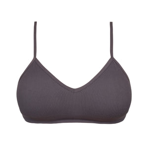 Grey Elli Bralette soft wire-free non-padded bra with smooth concealing petal technology