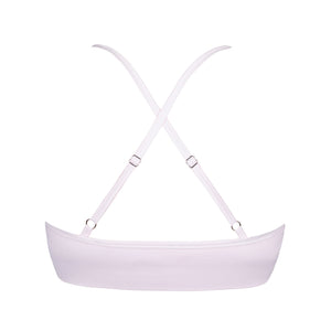 Racerback view of Pink Elli Bralette wireless bra designed to hide nipples without padding