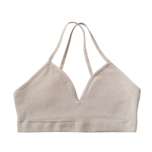 beach color - racerback - front view - nipple concealing bralette